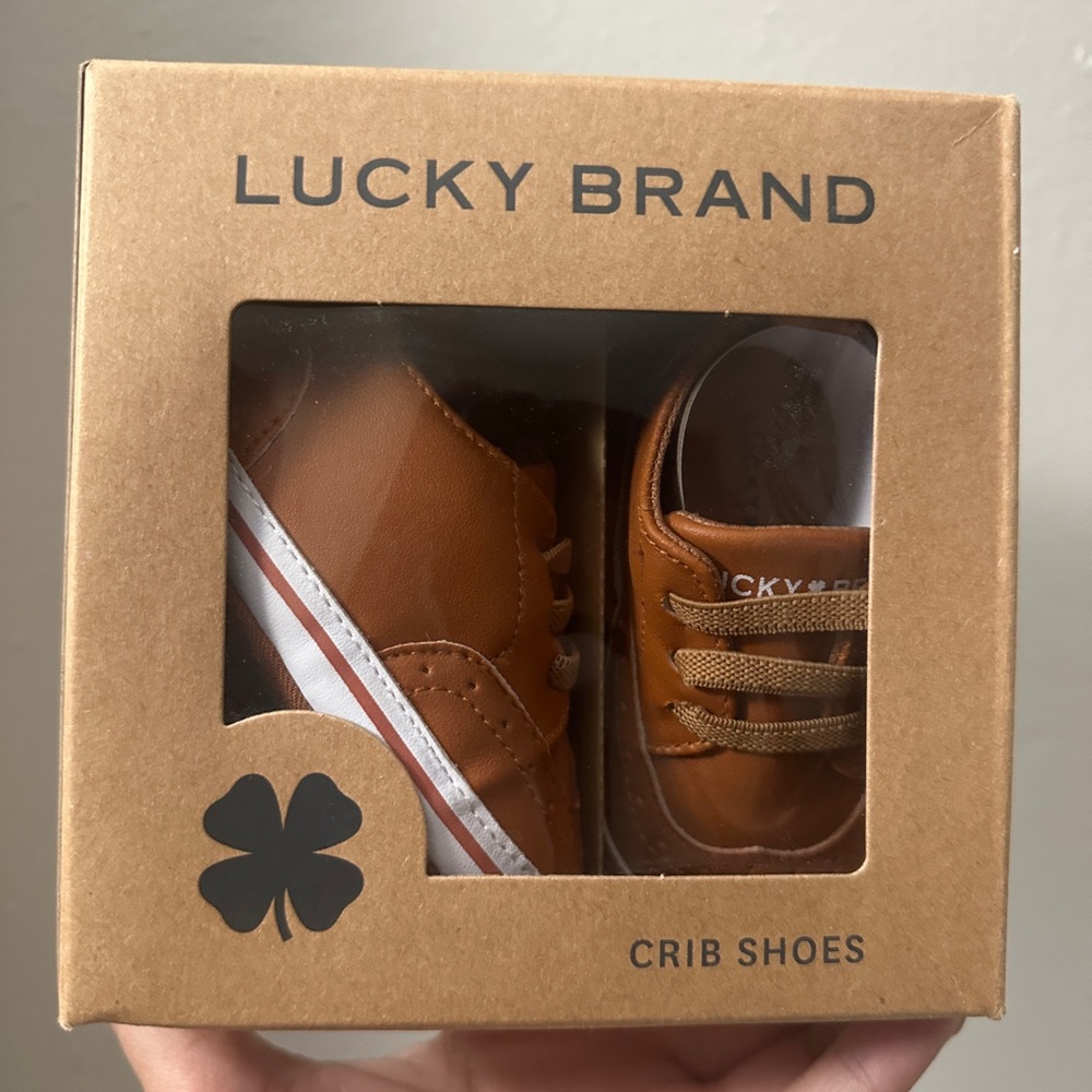 Lucky Brand Brown Leather Crib Shoes